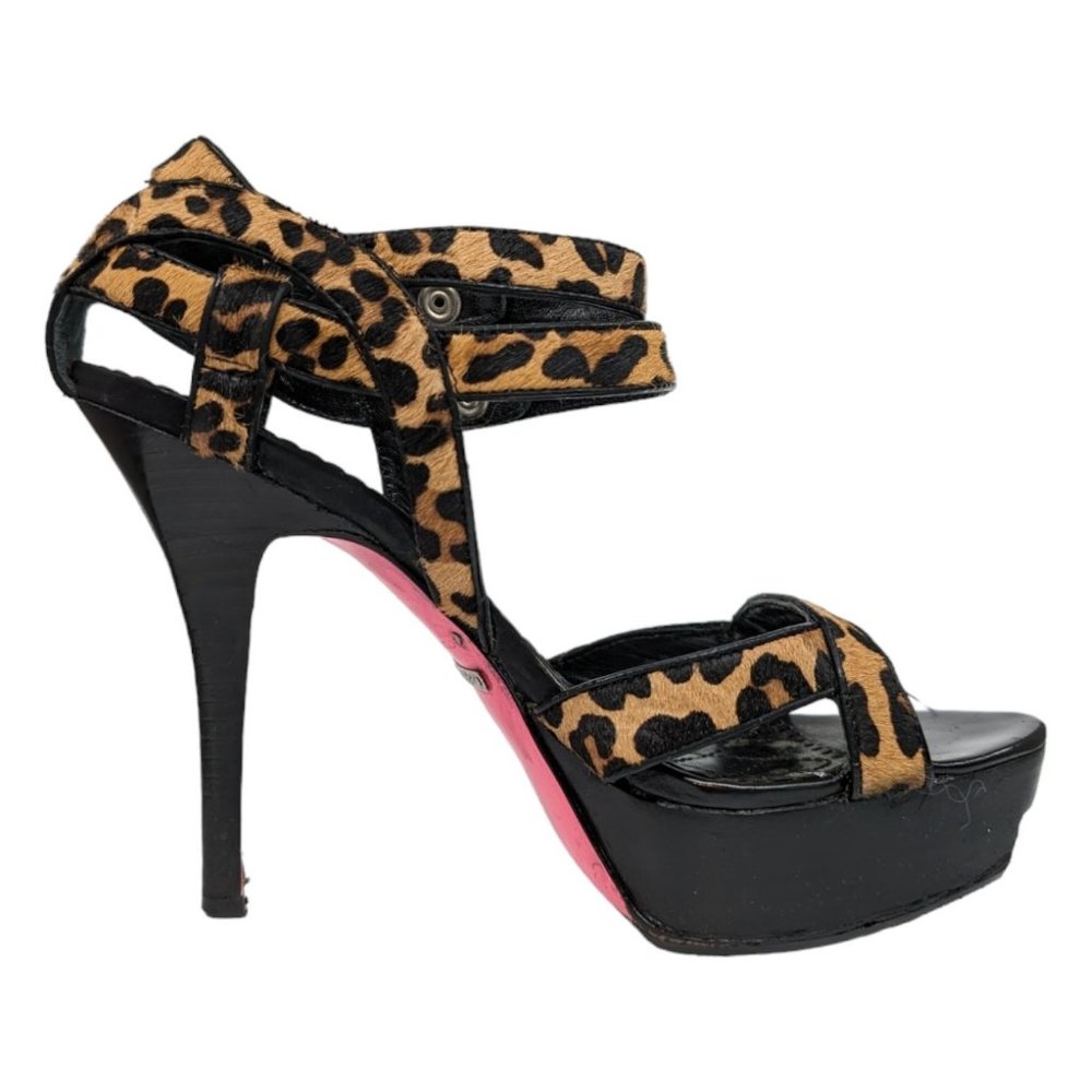 Betsey Johnson Caimile Platform Heels Womens Leopard Print Open Toe Size 7 - Picture 5 of 16